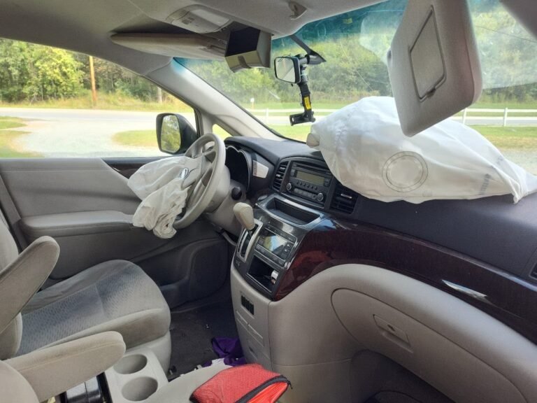Totaled minivan